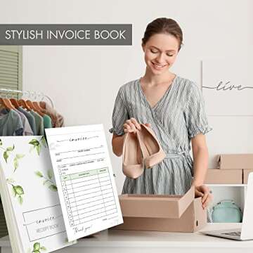 Beautiful Invoice Book for Small Businesses - Aesthetic and Easy to Use Receipt Pad - The Perfect Business Supplies That Helps You and Your Happy Clients to Stay Organized