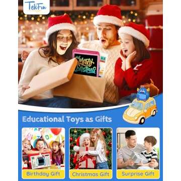 TEKFUN Kids Toys for 3+ Years Old Boys Girls Toddler, 8.5inch LCD Writing Tablet Erasable Drawing Tablet Writing Pads, Kids Travel Learning Toys Boys Girls Birthday Gifts Age 3 4 5 6 7 (Pink)