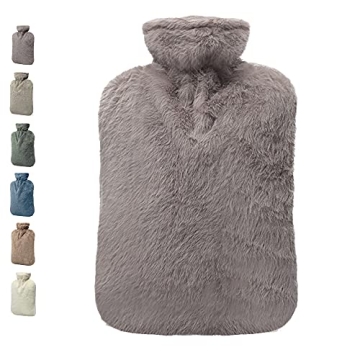 BICAREE 2L Hot Water Bottle with Soft Cover - Pain Relief & Warmth