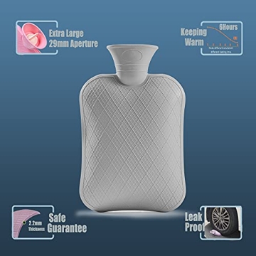 BICAREE 2L Hot Water Bottle for Pain Relief & Warmth
