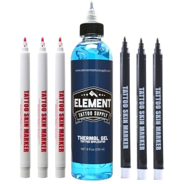 Tattoo Stencil Gel and Marker Pens Set - 6 Pack