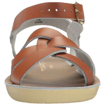 Salt Water Sandals by Hoy Shoe Baby Sun-San Swimmer Flat Sandal, tan, 6 M US Toddler