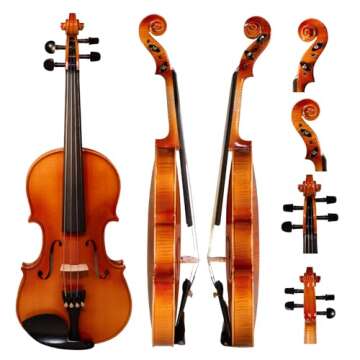 Premium 4/4 Full Size Violin Kit for Beginners and Students