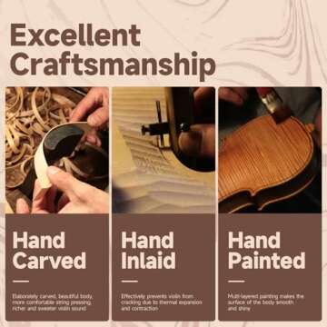 Premium 4/4 Full Size Violin Kit for Beginners