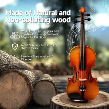 Premium 4/4 Full Size Violin Kit for Beginners