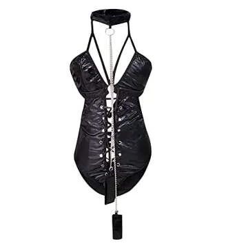 2pc Womens Sexy Lingerie Leopard Print Bra Sets Sexy Bra G-String Panty for Naughty Play Babydoll Teddy Heart Pajama, 2#black