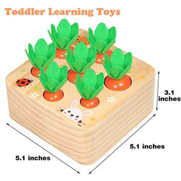 Aitbay Montessori Toy for 1 Year Old Toddlers - Carrots Harvest