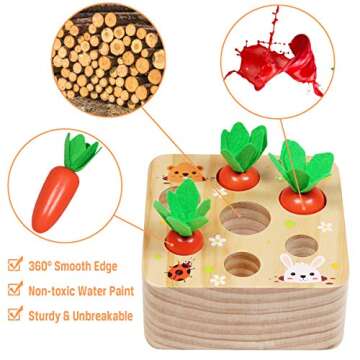 Aitbay Montessori Toy for 1 Year Old Toddlers - Carrots Harvest