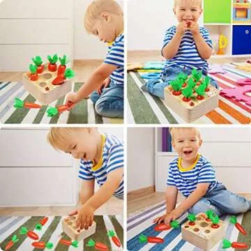 Aitbay Montessori Toy for 1 Year Old Toddlers - Carrots Harvest