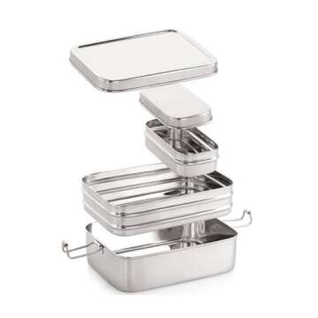 Wilmington Steelwares Stainless Steel Bento Box Lunch Container (Stainless Steel Medium)