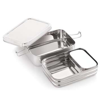 Wilmington Steelwares Stainless Steel Bento Box Lunch Container (Stainless Steel Medium)