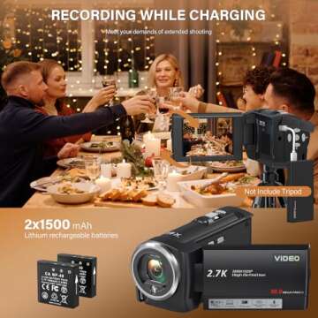LOENTIR QHD 2.7K Camcorder with 50MP & 16X Zoom
