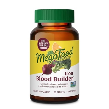 MegaFood Blood Builder - Effective Iron Supplement for Women, Clinically Proven Results - Vegan - 60...
