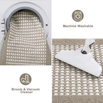 Kitchen Mat Set of 3 Non Slip Farmhouse Entrance Throw mats Washable Water Absorbent Kitchen Floor Rugs Minimalist Design Room Decor Laundry Bathroom Hallway Entryway