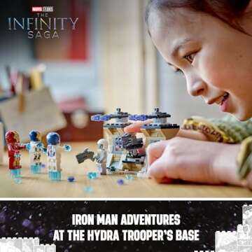 LEGO Marvel Iron Man & Iron Legion vs. Hydra Soldier Building Set, Avengers Toy for Creative Kids & ...