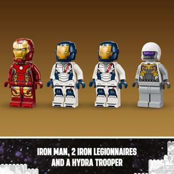 LEGO Marvel Iron Man & Iron Legion vs. Hydra Soldier Building Set, Avengers Toy for Creative Kids & Super Hero Fans, Marvel Gift for Boys & Girls Ages 6 and Up, Iron Man Toy with 4 Minifigures, 76288