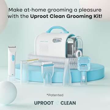 Uproot Clean Pet Groomer Vacuum Kit 7 in 1 - Complete Grooming Set for Cats & Dogs