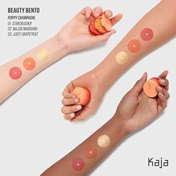KAJA Beauty Bento Collection - Bouncy Eyeshadow Trio | 06 Poppy Champagne - golden coral tones | 2019 Allure Best of Beauty Award, Beauty Bento | Cruelty free, K-Beauty Mini Palettes