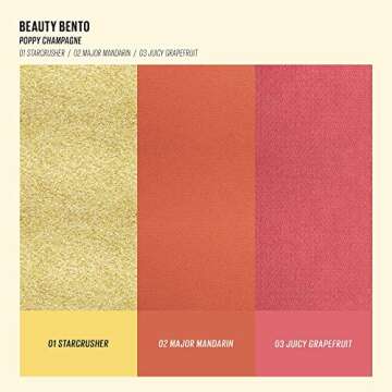 KAJA Beauty Bento Collection - Bouncy Eyeshadow Trio | 06 Poppy Champagne - golden coral tones | 2019 Allure Best of Beauty Award, Beauty Bento | Cruelty free, K-Beauty Mini Palettes