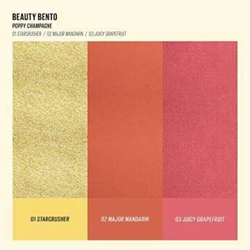 KAJA Beauty Bento Collection - Bouncy Eyeshadow Trio | 06 Poppy Champagne - golden coral tones | 2019 Allure Best of Beauty Award, Beauty Bento | Cruelty free, K-Beauty Mini Palettes