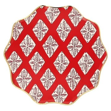 Elegant Meri Meri Block Print Dinner Plates Pack of 8