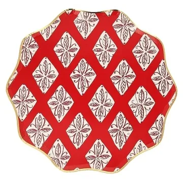 Elegant Meri Meri Block Print Dinner Plates Pack of 8