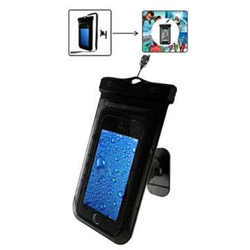 PJYU Universal Waterproof Phone Case, Waterproof Phone Pouch Cell Phone Dry Bag with Adhesive Phone ...