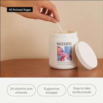 Needed. Vanilla Multivitamin Powder with Choline for Prenatal, Pregnancy, Breastfeeding, Postpartum | Expertly-Formulated & Third-Party Tested | 30-Day Supply