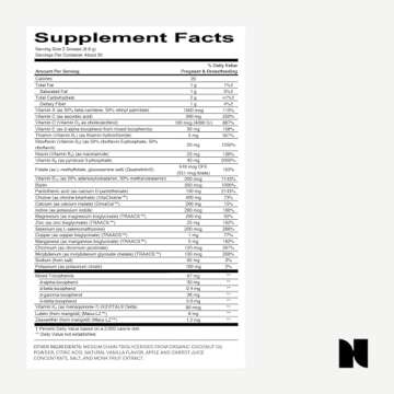 Needed. Vanilla Multivitamin Powder with Choline for Prenatal, Pregnancy, Breastfeeding, Postpartum | Expertly-Formulated & Third-Party Tested | 30-Day Supply