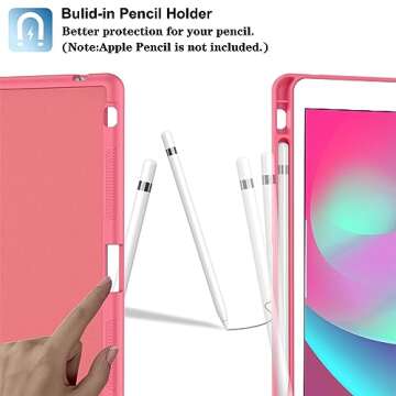 Supveco Case for iPad 9th/8th/7th Generation 10.2 inch (2021/2020/2019 Model) with Pencil Holder, Premium Folio Stand Case with Auto Wake/Sleep,Soft TPU Back Shell Cover for iPad 10.2 Inch-Watermelon