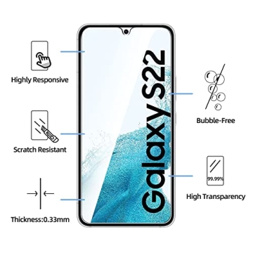 Screen Protectors for Samsung Galaxy S22 5G - 3 Pack