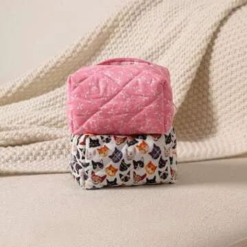 Stylish Floral Cotton Makeup Bag for Travel & Organization