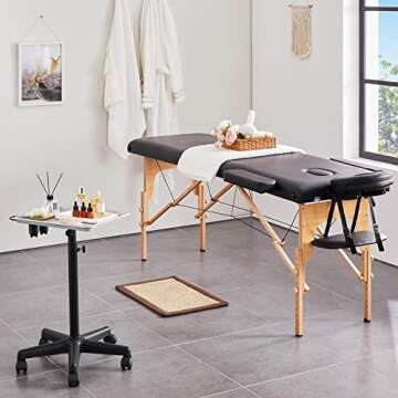 Yaheetech Rolling Salon Tray - Adjustable Mobile Trolley Cart