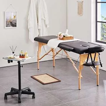 Yaheetech Rolling Salon Tray - Adjustable Mobile Trolley Cart