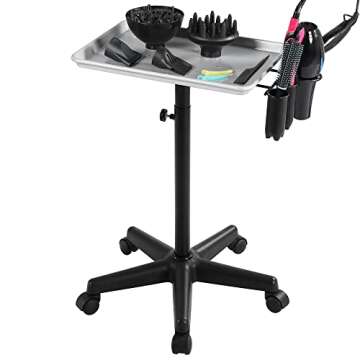 Yaheetech Rolling Salon Tray - Adjustable Mobile Trolley Cart