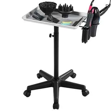 Yaheetech Rolling Salon Tray - Adjustable Mobile Trolley Cart