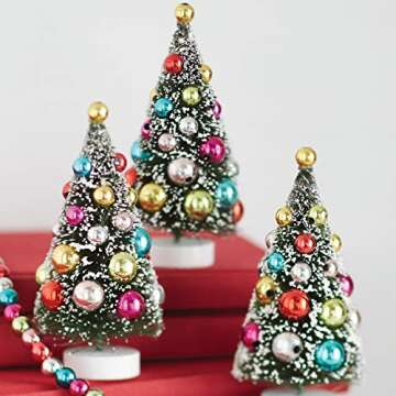 RAZ Imports Mini Decorated Christmas Tree Figurines - Set of 3
