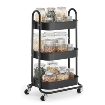 EAGMAK 3 Tier Rolling Cart for Easy Home Organization