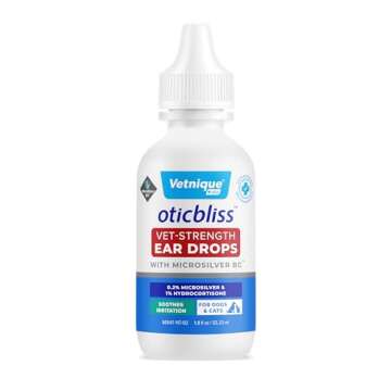 Oticbliss Vet-Strength Ear Drops with MicroSilver™ BG and Oticbliss Advanced Cleaning Wipes (100ct...