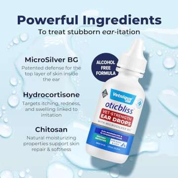 Oticbliss Vet-Strength Ear Drops with MicroSilver™ BG and Oticbliss Advanced Cleaning Wipes (100ct) Bundle Advanced Ear Conditions Clinical Strength Ear Drops for Dogs Plus Dog Ear Cleaning Wipes
