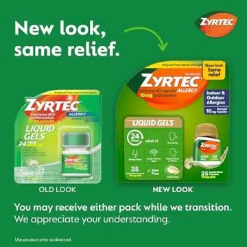 Zyrtec 24 Hour Allergy Relief Liquid Gels, Non-Drowsy Antihistamine Capsules for All-Day Relief from...