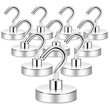Neosmuk Magnetic Hooks Heavy Duty,130lb+ Strong Magnet with Hook for Fridge, Super Neodymium Extra S...