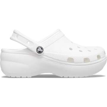 Crocs Women's Classic Platform Clog, White, 6