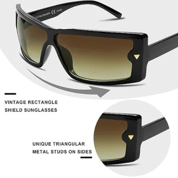 VANLINKER Trendy Rectangle Sunglasses UV400 Stylish Protection
