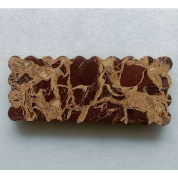 Shaurya Exports Scalloped Decorative Rectangle Marble Tray Serving Marble Tray Jewelry, Candles, Per...