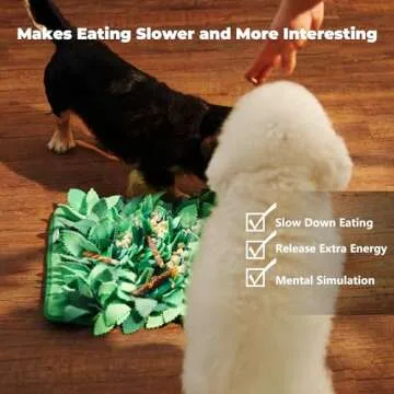 Puzzle Feeder Snuffle Mat for Dogs and Cats,Interactive Dog Toys to Keep Them Busy, Enrichment Toys for Dogs to Slow Eating, Dog Puzzles for All Dogs, Machine Washable Dog Feeding Mat, green