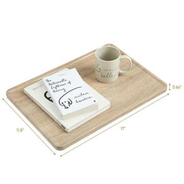 SunnyPoint Bedside Shelf, Office Divider Shelf; Clamp on Shelf for Bunk Bed, Lofts & Bed Frame. (L -17" X 11.6" X 2.3", Natural Wood)