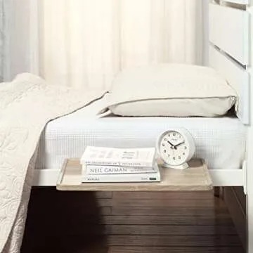 SunnyPoint Bedside Shelf, Office Divider Shelf; Clamp on Shelf for Bunk Bed, Lofts & Bed Frame. (L -17" X 11.6" X 2.3", Natural Wood)