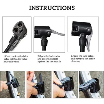 VIMILOLO Portable Bike Pump for Presta and Schrader Valves