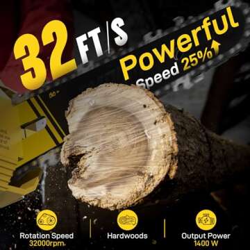 Mini Chainsaw Cordless 6 Inch, 32FT/S Fast Powerful Cutting, Brushless Electric Handheld Chain Saw w...